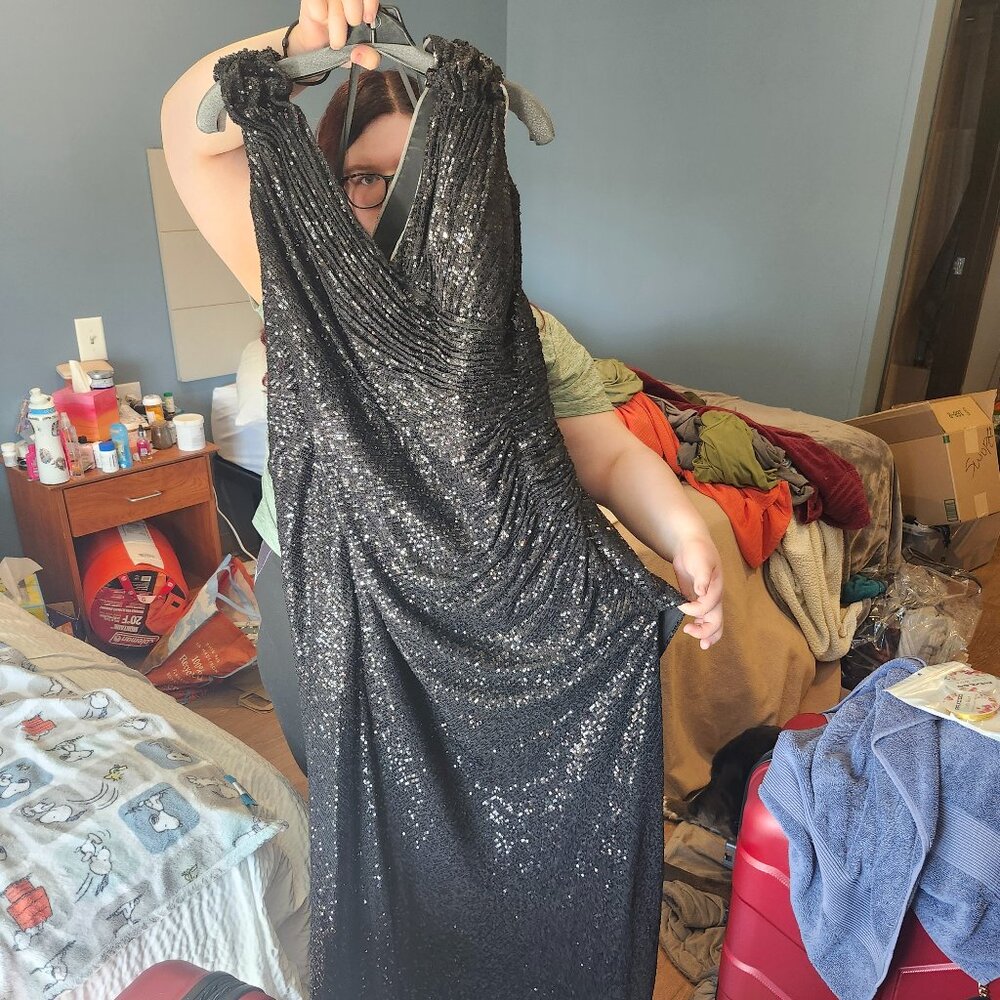 Black sequin dress